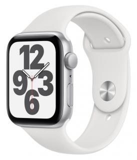Apple Watch SE 44mm Silver, White Sport Band