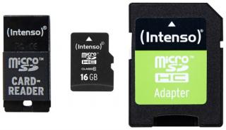 Intenso 16GB micro SDHC + adaptér + USB čtečka (new)
