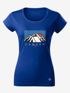 Dámské tričko HAPPY CAMPER Velikost: L, Barva: Modrá