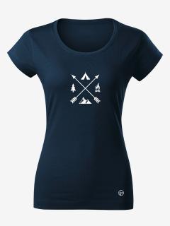 Dámské tričko HORSKÝ ZÁŽITEK (VÝPRODEJ) Velikost: S, Barva: Tmavě modrá