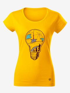 Dámské tričko ZÁŘIVÁ LYSÁ HORA (VÝPRODEJ) Velikost: S, Barva: Žlutá