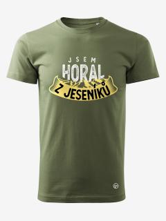 Pánské tričko JSEM HORAL Z JESENÍKŮ Velikost: XXXL, Barva: Khaki