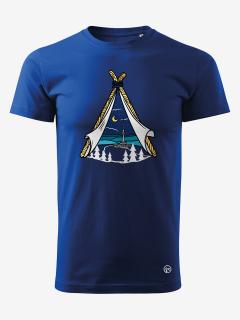 Pánské tričko POHLED NA PRADĚD Velikost: L, Barva: Modrá