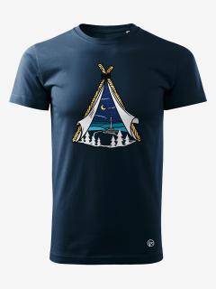 Pánské tričko POHLED NA PRADĚD Velikost: S, Barva: Tmavě modrá