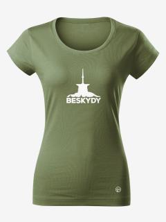 Tričko BESKYDY dámské Velikost: XL, Barva: Khaki