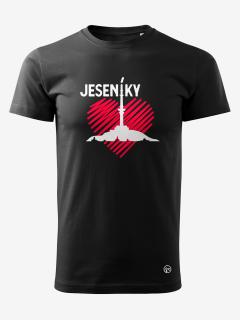 Tričko JESENÍKY - SRDCE pánské Velikost: XXXL, Barva: Černá