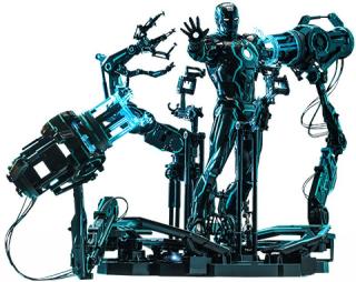 Iron Man 2 - akční figurka - Neon Tech Iron Man with Suit-Up Gantry