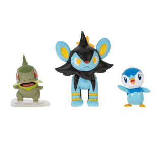 Pokémon - sada figurek - Battle Figure Set (Axew, Luxio, Piplup)