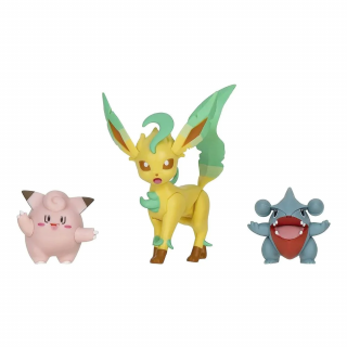 Pokémon - sada figurek - Battle Figure Set (Clefairy, Gible, Leafeon)