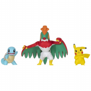 Pokémon - sada figurek - Battle Figure Set (Squirtle, Hawlucha, Pikachu)