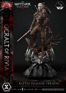 Witcher 3 Wild Hunt - soška - Geralt of Rivia Battle Damage Version