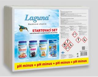 Startovací set pH- Laguna (triplex tablety, pH-, chlor šok, tester) (Startovací set obsahuje: Laguna Triplex tablety 1kg, pH minus 1,5 kg, chlor šok 1kg, tester 4v1)
