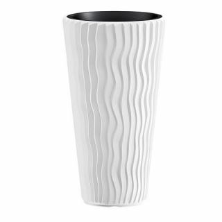 PROPER Květináč s vložkou Sandi Slim bílý (Prosperplast Květináč s vložkou SANDY SLIM 29,7x29,7x53,1cm bílý)