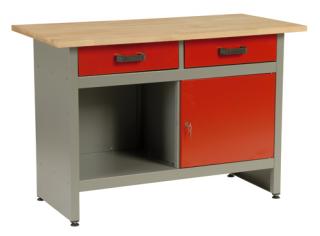 Stůl pracovní 120x60x84cm MARS (Dílenský stůl 2x zásuvka, 1x dvířka 120x60x84cm MARS)