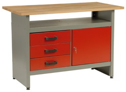 Stůl pracovní 3 x zásuvka, 1x dvířka MARS 4804 (Dílenský stůl 3 x zásuvka, 1x dvířka MARS)