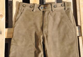 Dámské lovecké kožené kalhoty jednobarevné