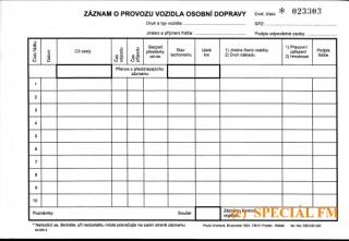 Záznam o provozu vozidla osobní dopravy