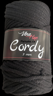 Cordy 3 mm tmavě hnědá 8229