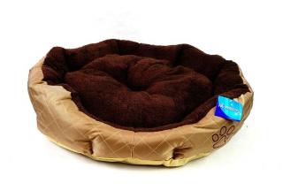 Hnědobéžový pelíšek pro psa - 45x40 cm (Nesmírně měkký a pohodlný pelíšek v zemitých barvách, který udělá radost každému psovi. Nabízí pohodlí, kvalitu i snadnou údržbu. Jednoduše vše, co očekáváte a potřebujete.)