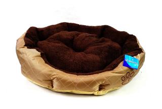 Hnědobéžový pelíšek pro psa - 57x52 cm (Nesmírně měkký a pohodlný pelíšek v zemitých barvách, který udělá radost každému psovi. Nabízí pohodlí, kvalitu i snadnou údržbu. Jednoduše vše, co očekáváte a potřebujete.)