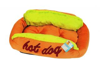 Pelíšek ve tvaru hotdogu - 68x50x20 cm (Zcela originální pelíšek pro psy ve tvaru hotdogu. Nebuďte jako všichni ostatní a vyzkoušejte něco netradičního)