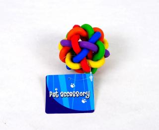 Propletená gumová hračka - 7 cm (Vícebarevný gumový pletenec. Velice oblíbená hračka pro psy o velikosti 7 cm.)