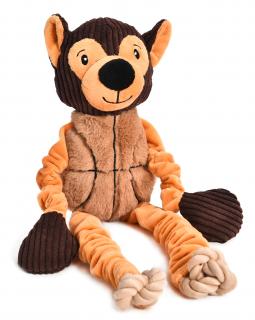 Velká plyšová hračka ve tvaru opičky - 44x37 cm (Pevná a velká plyšová hračka v hnědé a oranžové barvě ve tvaru opice. Hračka má rozměry 44x37 cm a je vhodná i pro velká psí plemena. )