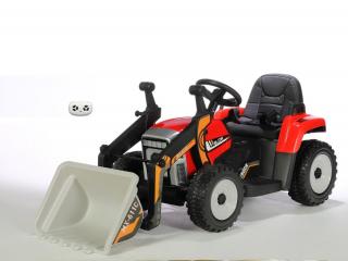 DAIMEX Dětský elektrický traktor s funkční nakládací lžící, červený