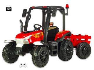 DEA  Dětský elektrický Traktor Blast s kabinou a vlekem, červený