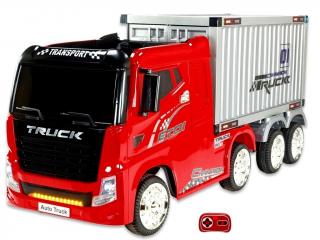 DEA Elektrické auto Kamion Truck Champion s návěsem, červený