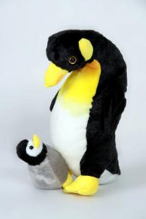 plyšová tučňáčí maminka s mládětem, postavička z JIM JAM