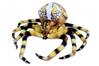 Plyšový pavouk žlutý, délky 73 cm