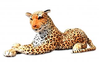 Velký plyšový leopard délky 170cm, oranžový