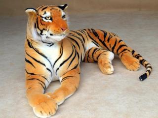 Velký plyšový tygr délky 200cm, oranžový