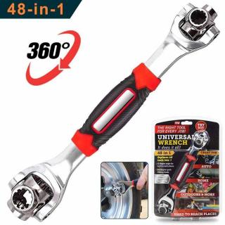 MULTIFUNKČNÍ KLÍČ Verk 15505- Universal Wrench 48v1 (Universal Wrench - to je revoluce v kutilství a opravářství! 48 pomocníků teď můžete vyměnit za jeden jediný! Z každé strany má klíč otočnou hlavici - každá hlavice má 4 otvory a 1 otvor sedí na více ve