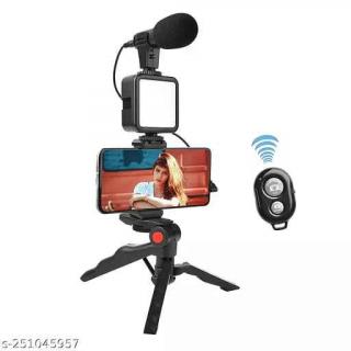 PŘENOSNÁ VLOGGING SADA  AY-49C (Sada pro natáčení videí z chytrého telefonu s mikrofonem, s led světlem, stativem a dálkovým ovládáním. Natočte video jako profesionál.)
