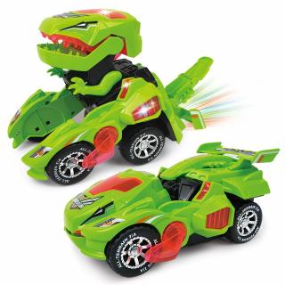 TRANFORMER DINOSAUŘÍ AUTO - LED DYNOCAR (Automaticky se změní v dinosaura! Po chvíli jízdy se auto automaticky přemění na dinosaura, poté se změní zpět na auto a pokračuje v jízdě. Vaše dítě si tuto transformaci určitě zamiluje, a jakmile uvidí, jak auto 