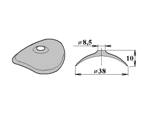 FeZn podložka 38/8,5 oblá pozink pro VL 94/35, VL 95/38,  VL 100/30, VL 130/30 PK198