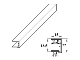 PVC ukončovací U-profil 16 mm bílý 2.10m PK121-207