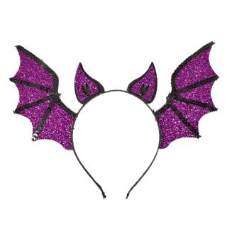 Čelenka netopýr fialová Halloween