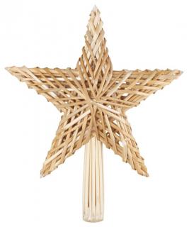 Špice vánoční hvězda slaměná 20x29 cm