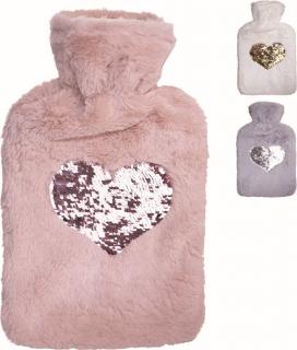 Termoláhev - termofor GLITTER HEART 1,7 l