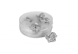 Andělíček mini stříbrný 5ks  (Anděl mini figurka na postavení ve stříbrném provedení, balení 5ks.)