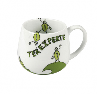 Buclák Tea expert čajový lístek 420 ml porcelánový (Hrneček s motivem zeleného čajového lístku o objemu 420 ml, výšce 8,9 cm z porcelánu.)