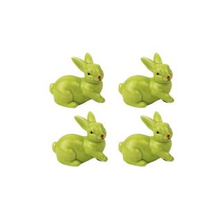 Dekorační zajíček zelenkavý 4ks (Porcelánový zajíček v zelenkavém provedení, balení 4ks.)