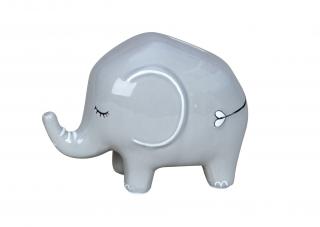 Kasička na peníze slon šedý (Keramická kasička na peníze slon šedý rozměr 13,5 x 18, 5 cm. )