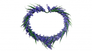 Levandulové srdce umělé 30 cm (Umělé levandulové srdce - Dekorativní květinový doplněk.)