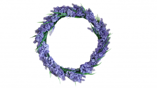 Věnec levandule fialový 35 cm (Umělý levandulový věnec fialové barvy - průměr 35 cm.)