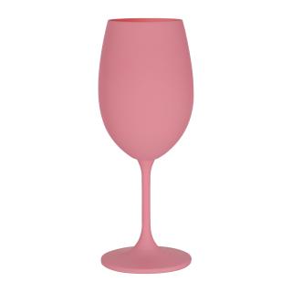 Růžová sklenička víno s vlastním nápisem