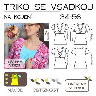 Triko se vsadkou (na kojení)  POSLEDNÍ KUS (vel.  34 - 56)